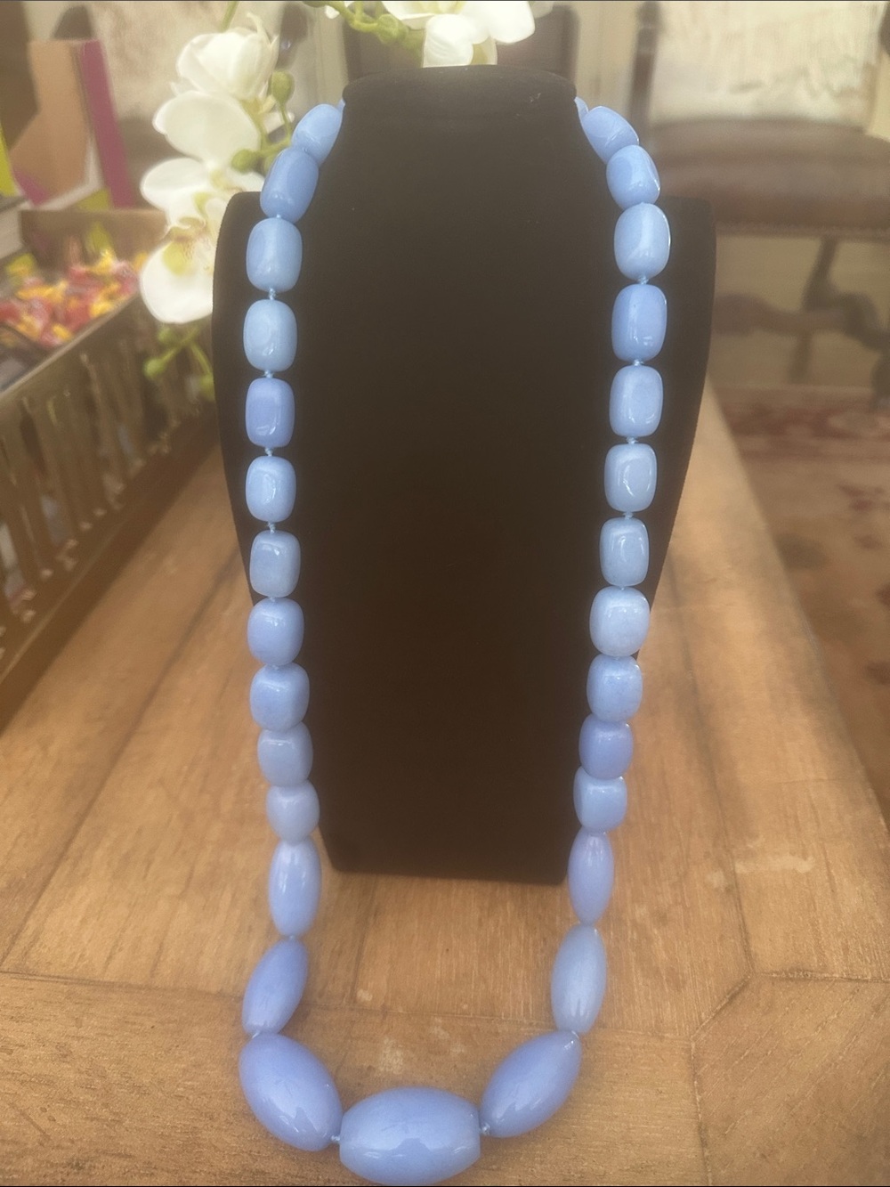 Light Blue Chunky Beaded Necklace